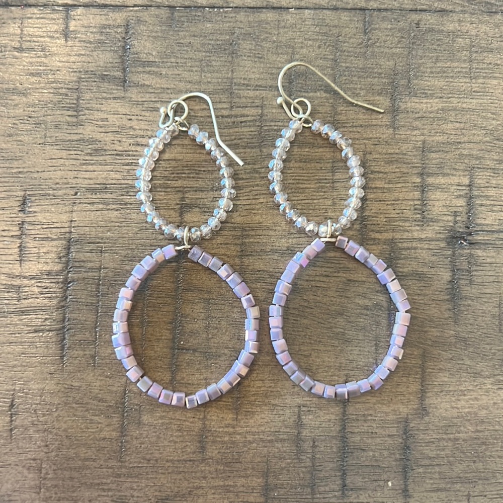 Beaded Purple Earrings